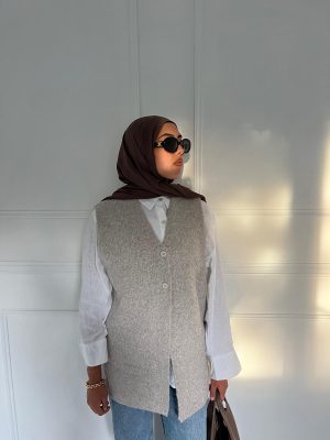 Gilet sans manches taupe