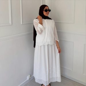 Ensemble Warda broderie anglaise