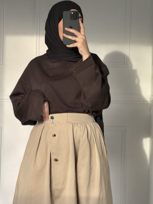 Jupe popeline à boutons